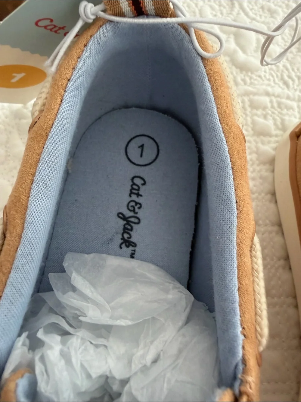 Cat & Jack Kids Tan Suede Boat Shoes